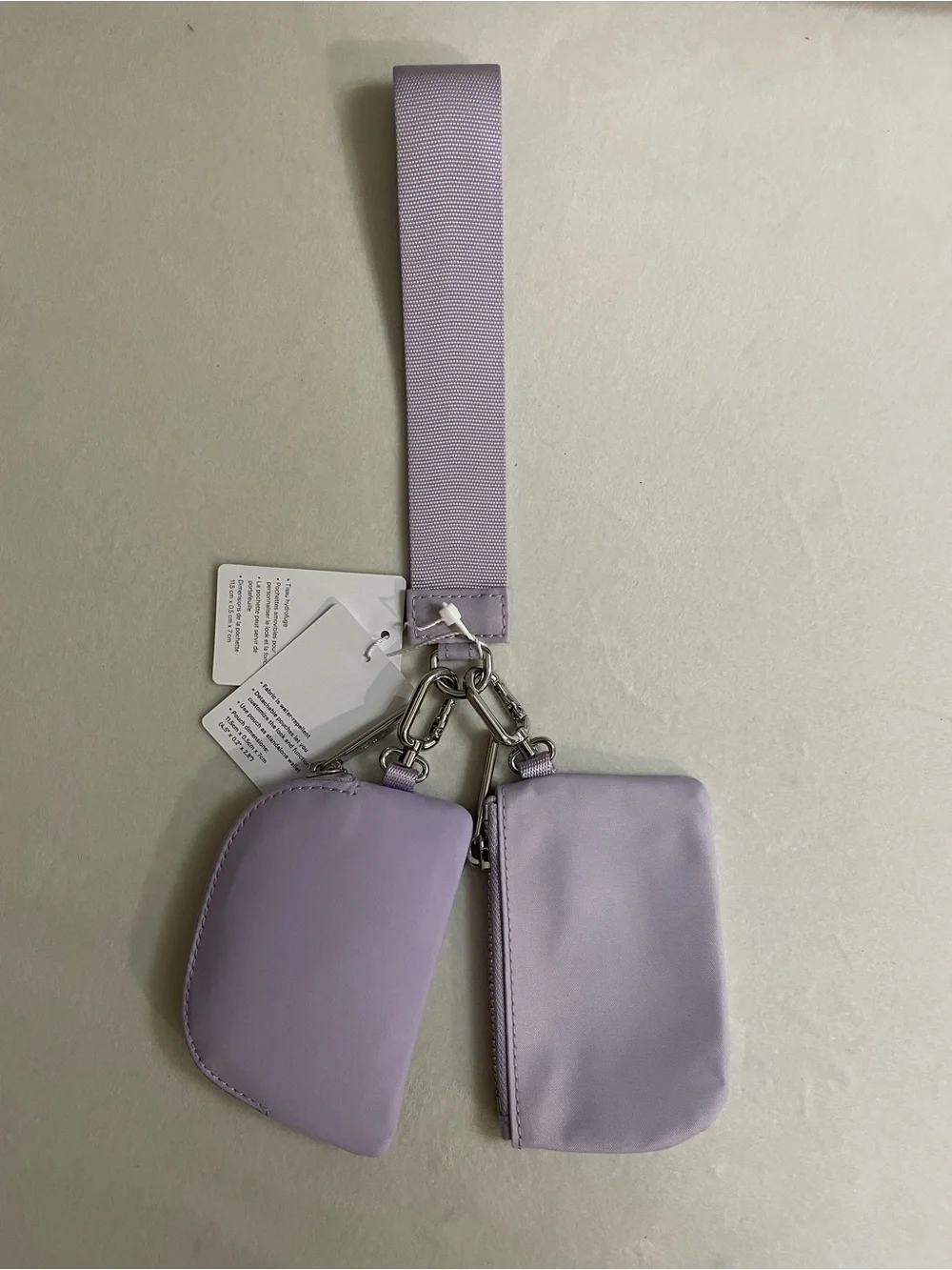 lululemon athletica NWT Dual Pouch Wristlet Strap Key & Accessory Holder Lilac